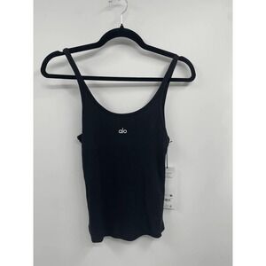 Alo Yoga Womens Ribbed Aspire prosper Length Tank Top S Black Athletic NWT